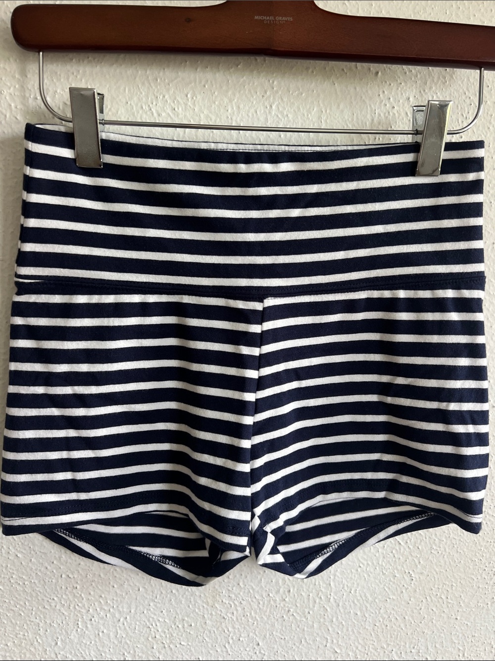 Wild Fable Women's High-Rise
Pull-On Shorts Navy Blue/ White Striped